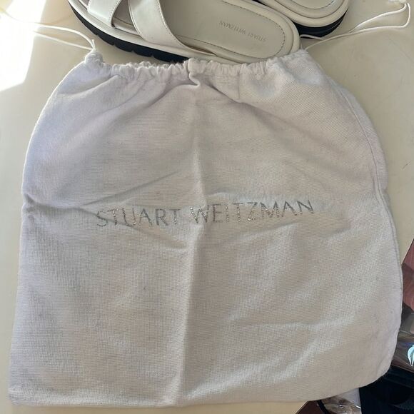 Stuart Weitzman Leather Elodie Slide Sandal 7 - Picture 7 of 10